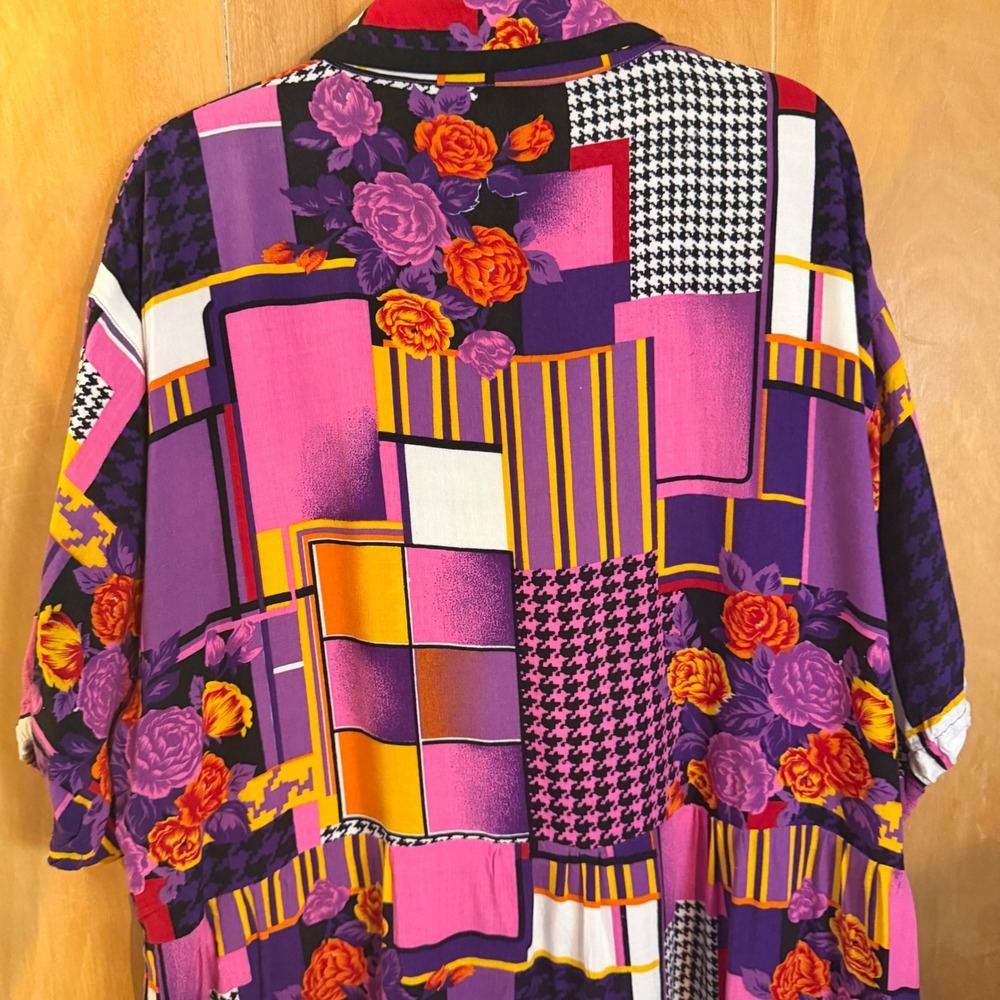 Freestyle Vintage Patchwork Floral Houndstooth Mi… - image 4